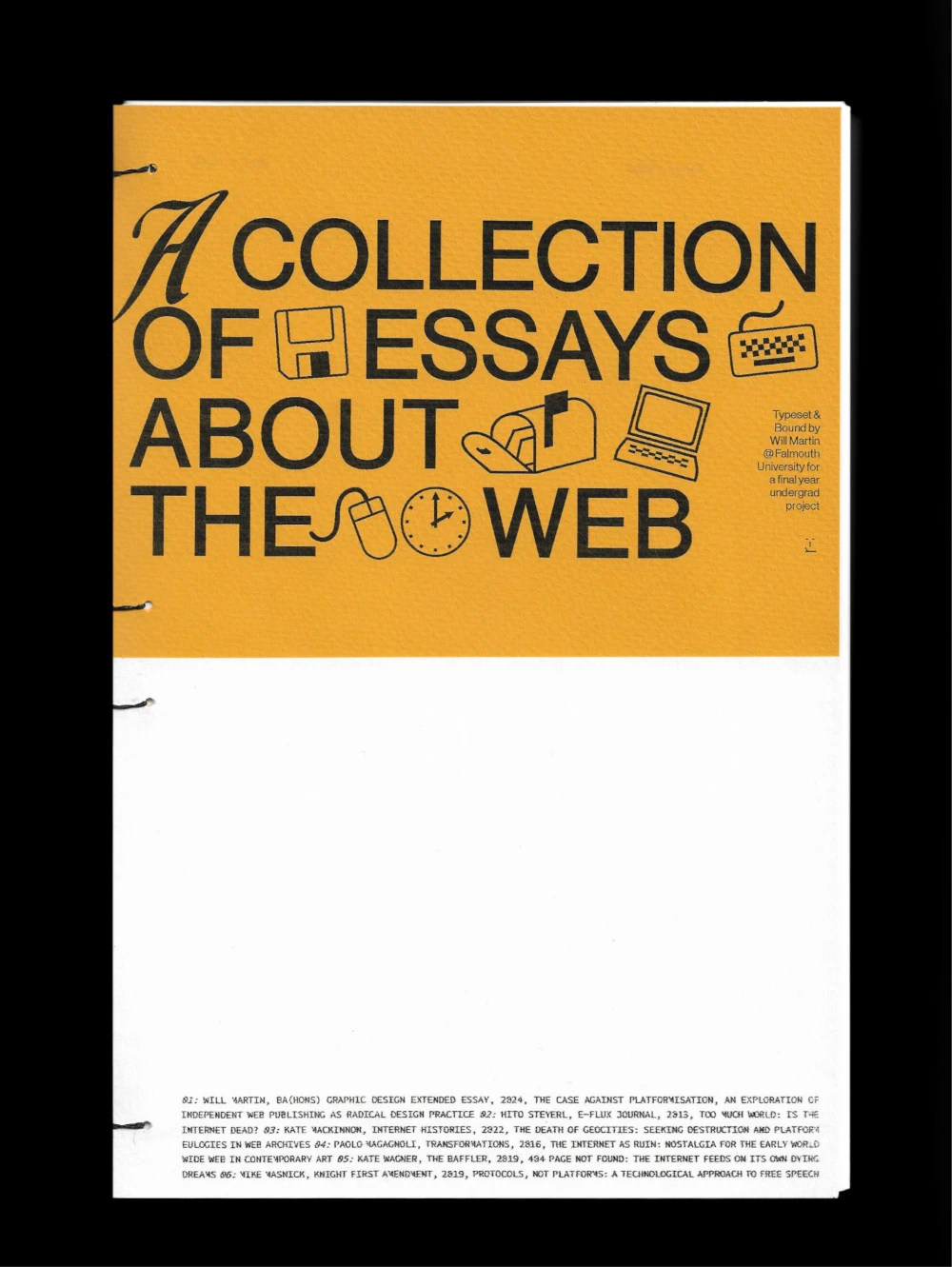 A scan of the book's front page. It has a two-toned design with a textured yellow upper half and a white lower half.